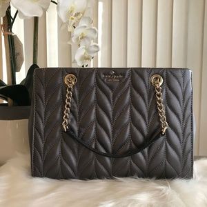 NEW Kate Spade Quilted Gray Gunmental Purse